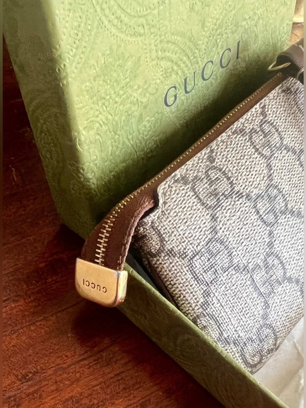 Authentic Gucci Ophidia gg key case pouch keychain wallet canvas/leather - Picture 8 of 9